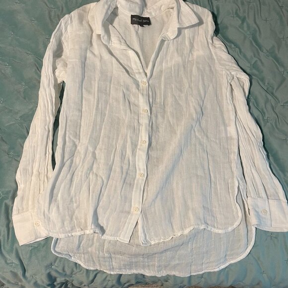 MICHAEL STARS‎ Leo gauze Button Shirt Size Small - Picture 1 of 6